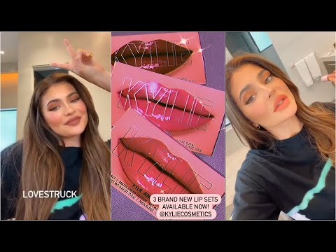 Kylie Jenner trying her 3 Brand New Lip Sets