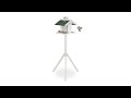 Mangeoire oiseaux extérieur avec support Vert - Blanc - Bois manufacturé - Matière plastique - 68 x 137 x 55 cm