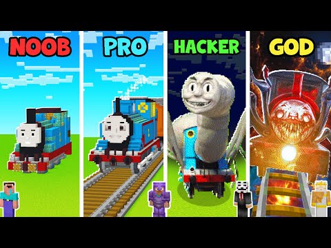 Minecraft REAL LIFE TRAIN HOUSE BUILD CHALLENGE - NOOB vs PRO vs HACKER vs GOD | Animation