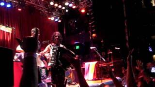 NOFX   Eric Melvin FIGHT Jumps Into Crowd Acordian Playing - NOFX Theme Song Eric Melvin