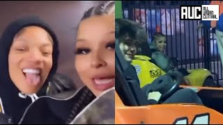 Glorilla Pulls Up On ChriseanRock Ready To Throw Them ThAngs While Go Karting