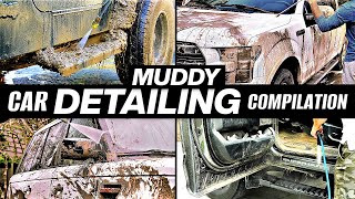 Muddy Car Detailing Compilation! 2+ Hours Disaster Car cleaning Restoration