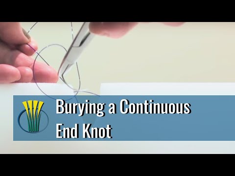Burying the end knot in a continuous subcutaneous suture pattern