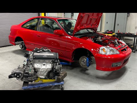 AHC EM1 Restoration Project // B16A2 Engine Installation and First Startup (Ep 20)