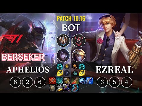 T1 Berseker Aphelios vs Ezreal Bot - KR Patch 10.16