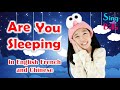 Are You Sleeping In English French and Chinese lyrics and Actions Frère Jacques 两只老虎 Sing with Bella