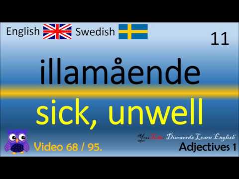 68 Adjectives (1) adjektiv Svenska - Engelska Ord / Swedish - English Words / Lär dig Engelska