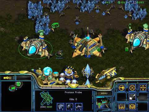 StarCraft: Brood War - 1 Protoss vs 7 Random ( vs 7 computers ) - Map: Big Game Hunters