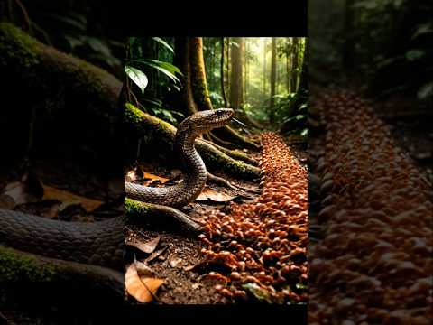 colonia de hormigas se enfrenta a serpiente y gana