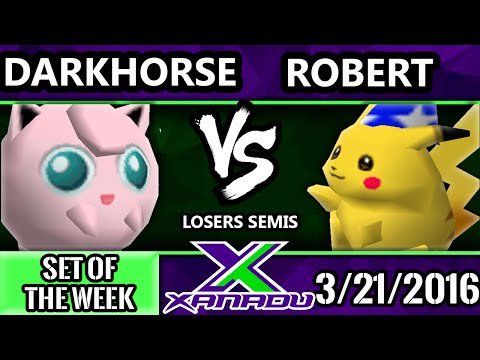 S@X 142 - Darkhorse (Jigglypuff, Captain Falcon) Vs. Robert (Kirby, Pikachu) SSB64 LS - Smash 64