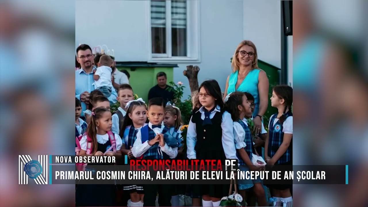 Primarul Cosmin Chira, alături de elevi la început de an școlar