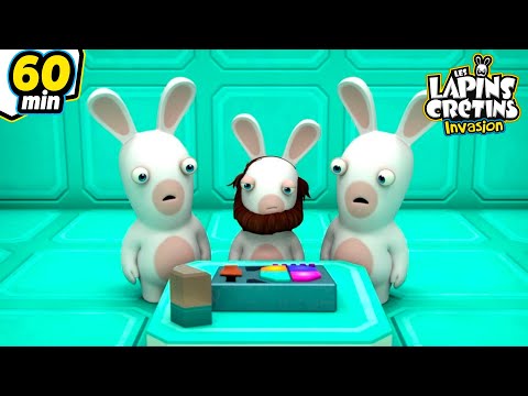 Les Lapins Passent un Test ! - Compilation 1H | Les Lapins Crétins Invasion🐰 | Nouveaux épisodes HD