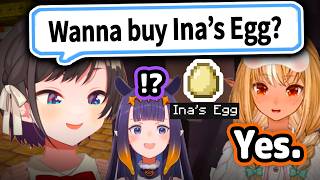 Subaru Tries Scalping Ina's Egg and Selling It To Flare【Hololive】