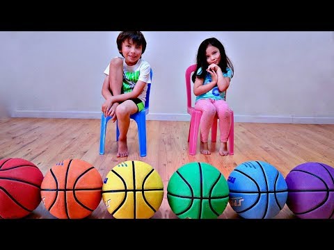 Learn Colors with Basketballs for Toddlers and Children
