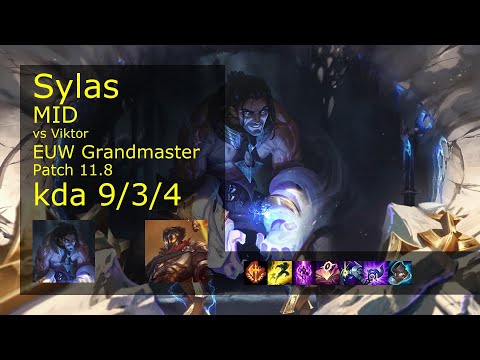 Sylas vs Viktor Mid - EUW Grandmaster 9/3/4 Patch 11.8 Gameplay