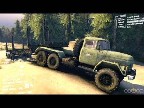 Spin Tires Dev Demo July 2013 - ZIL 131 + Trailer Test Drive
