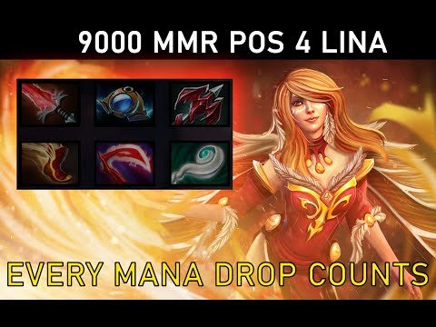 EVERY MANA DROP COUNTS - 9000MMR POS 4 LINA- Coach SW - Dota 2 pro gameplay