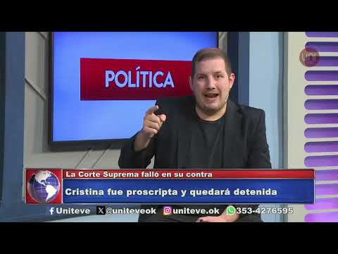 Cristina fue proscripta y quedará detenida