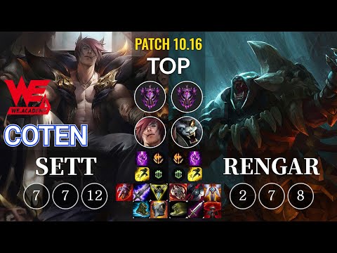 WEA Coten Sett vs Rengar Top - KR Patch 10.16