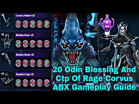 Corvus ABX Gameplay Guide With 20 Odin Blessing And Ctp of Rage Speed Villain - Marvel Future Fight