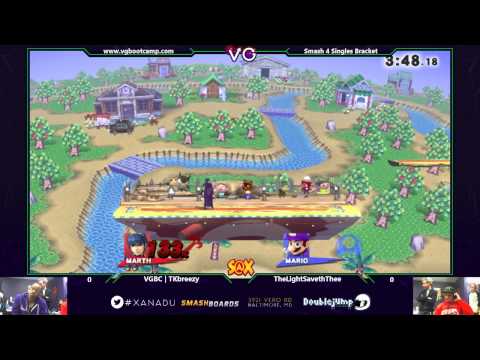 S@X - VGBC | TKbreezy (Marth, Doc) Vs. TheLightLeavesThee (Mario) SSB4 Bracket - Smash 4