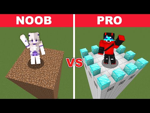 NOOB vs PRO: SAFEST SECURITY TOWER BUILD CHALLENGE in Minecraft
