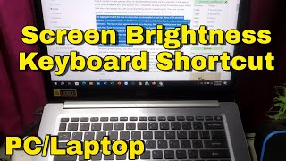 How to increase or decrease screen brightness using keyboard shortcut