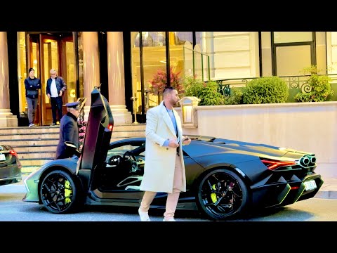 Philipp Plein grand arrival at Hotel de Paris with his Lamboy Revuelto @emman25MC 