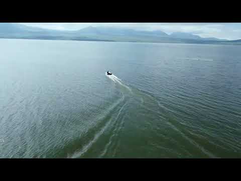 Drone view of Paravani Lake and Saghamo Lake