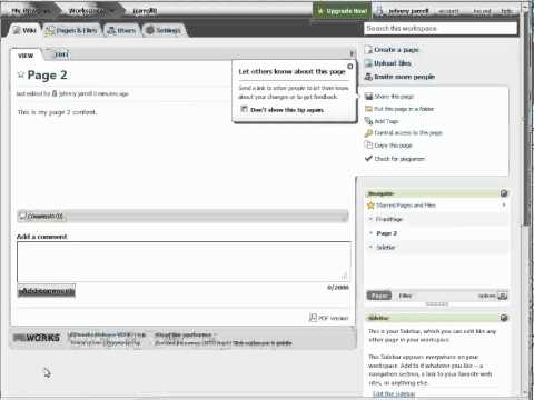 Linking to internal wiki pages in PBworks
