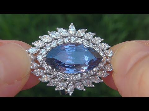GIA Certified UNHEATED Natural VS Color Change Sapphire Diamond PLATINUM Ring GEM - A141581