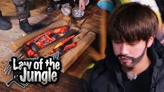 Jin (BTS) Gets So Flustered He puts out the Fire with Squid ink! [Law of the Jungle Ep 247]