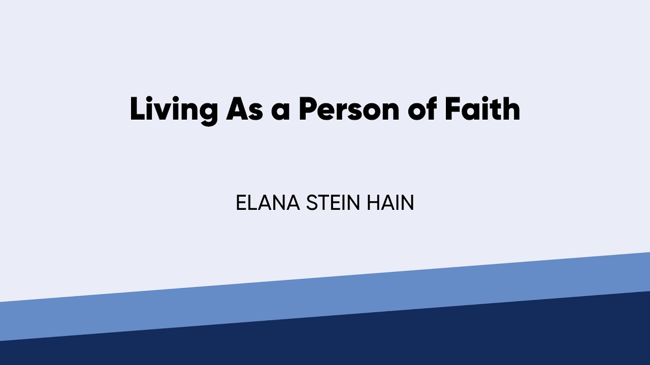 Living as a Person of Faith