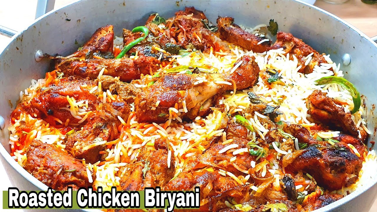 1st tym on YOUTUBE Smokey Roasted Chicken Biryani recipe ❤️spicy & most delicious🔥