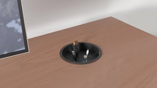 Clean Desk, Clear Mind: The Round Table Mount's Cable Management Magic.