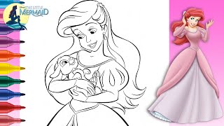 COLORING THE LITTLE MERMAID  ARIEL | Ariel Coloring Page | Coloring Book | Disney Princess Coloring