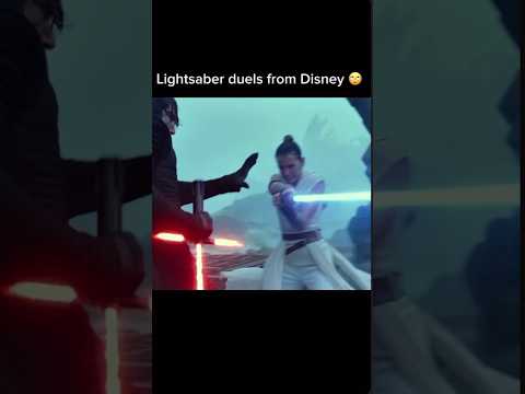 Disney vs Lucas film lightsaber battle #starwars #kyloren #reyskywalker #starwarsedit #lucasfilm