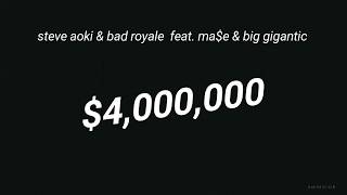 steve aoki &amp; bad royale-$4,000,000 feat  ma$e &amp; big gigantic (official lyrical video) [ kM Records]