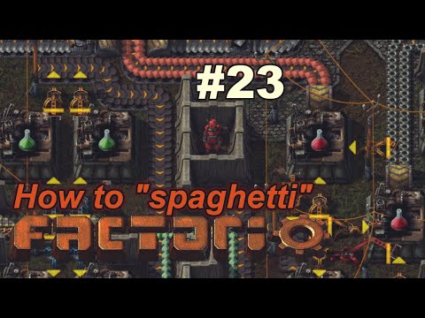 How to play Factorio ~ launch a rocket with "spaghetti" mess #23