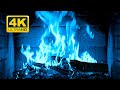 Halloween Fireplace 4K 12 HOURS Blue Fireplace With Crackling Fire Sounds