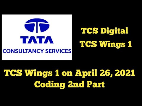Competitive Programming | Tcs Digital | Tcs Wings1 Assessment on 26th April 2021 | Coding 2nd Part