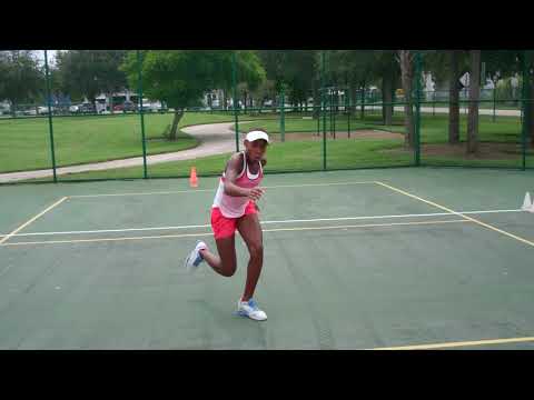 Cori Coco Gauff working on long point cardio and agility with the double spider drill