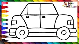 Drawing And Coloring A Car 🚗🌈 Drawings For Kids