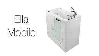 Mobile Acrylic Walk-In Tub with Outward Swing Door & Seat - Easy Entry Bathing | Ella’s Bubbles