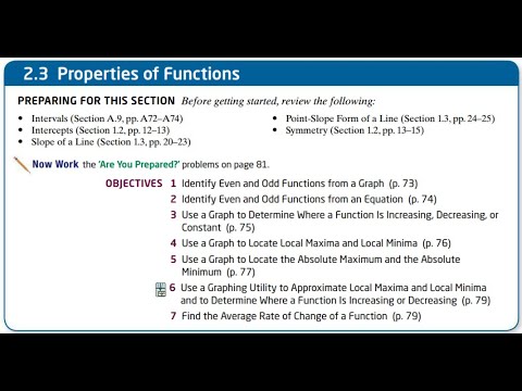 Section 2.3 - Properties of Functions