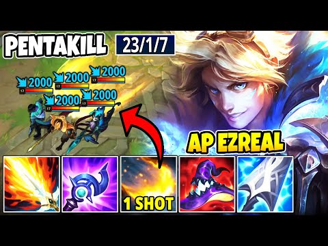 THIS BROKEN ONE-SHOT AP EZREAL BUILD DELETES YOU INSTANTLY (23 KILLS, PENTAKILL) - League of Legends