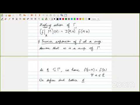 Lecture3: Dec. 18, 2020: Hilbert Modular forms lecture3: Dr. Aribam Chandrakant Sharma, IISER Mohali