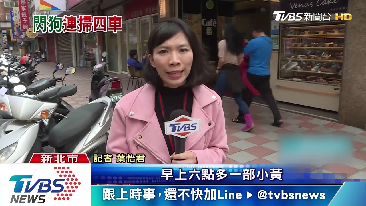 稱驚見狗竄出! 小黃「急右閃」連撞毀4機車