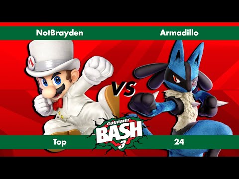 Gourmet Bash #3 - NotBrayden (Mario) vs Armadillo (Lucario) - Ultimate Singles - Top 24