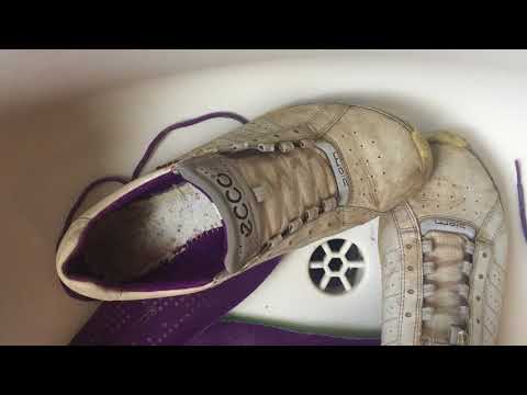 Part of a video titled CAN I WASH MY ECCO BIOM GOLF SHOES ? - YouTube